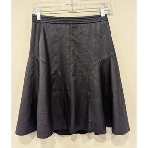 NWT Rebecca Taylor Vegan Leather Navy Blue Skirt Size 2